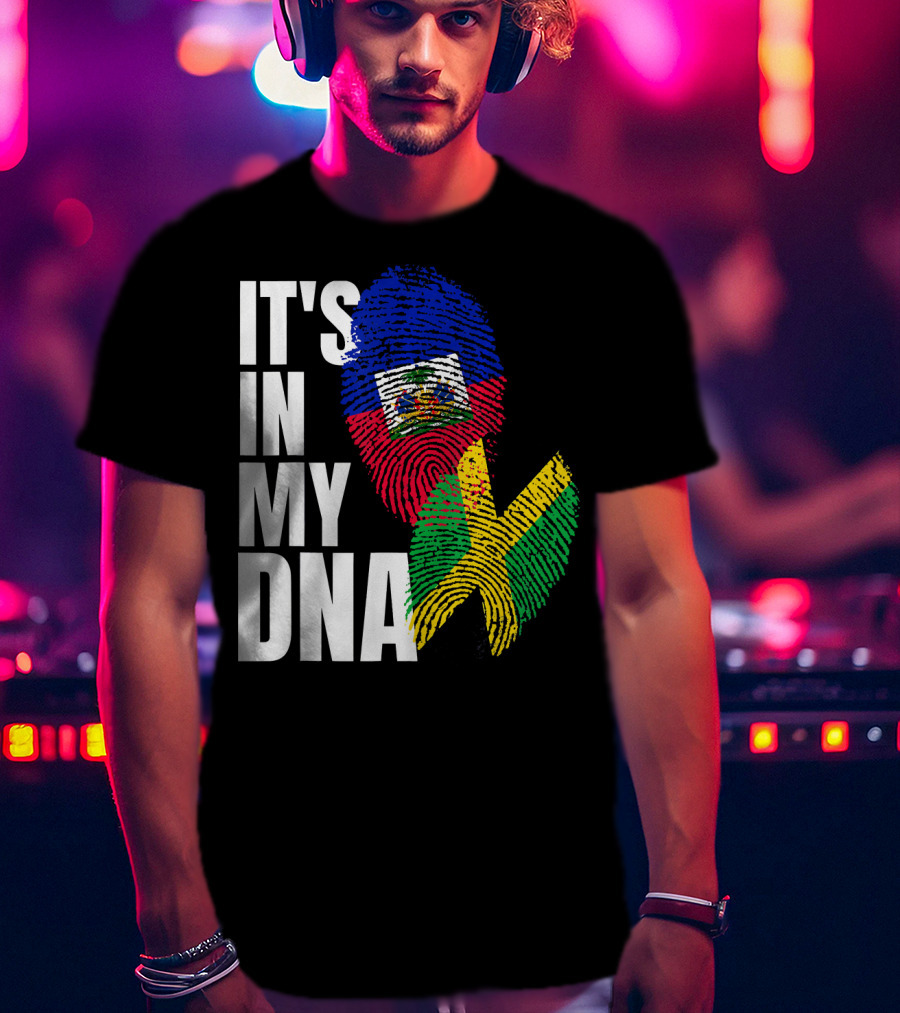 Jamaican Haitian Mix It's In My DNA Flag Heritage T-Shirt