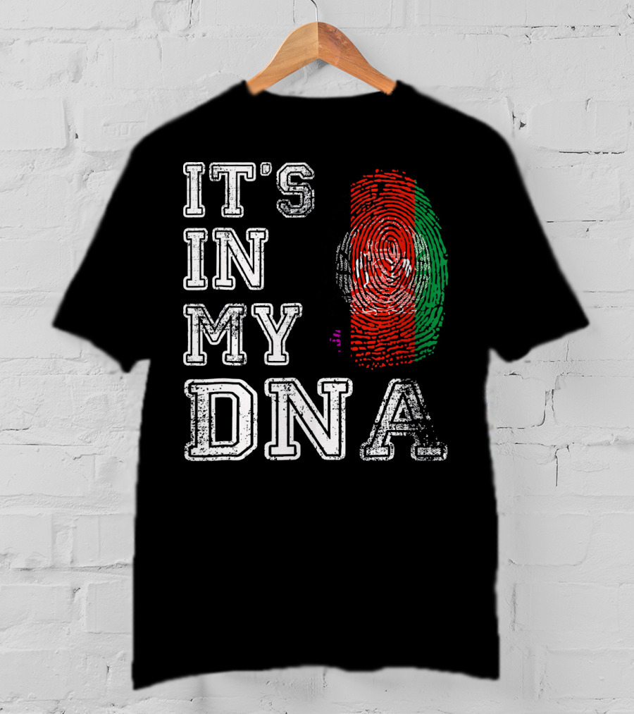 IT'S IN MY DNA Afghanistan Flag Fingerprint T-Shirt
