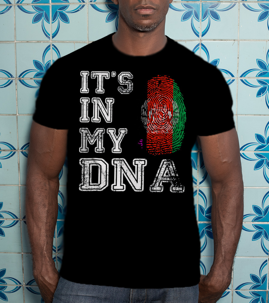 IT'S IN MY DNA Afghanistan Flag Fingerprint T-Shirt