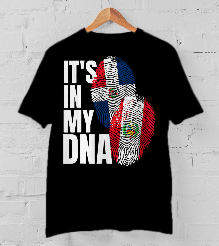 It's In My DNA Peruvian Dominican Fingerprint Flag T-Shirt