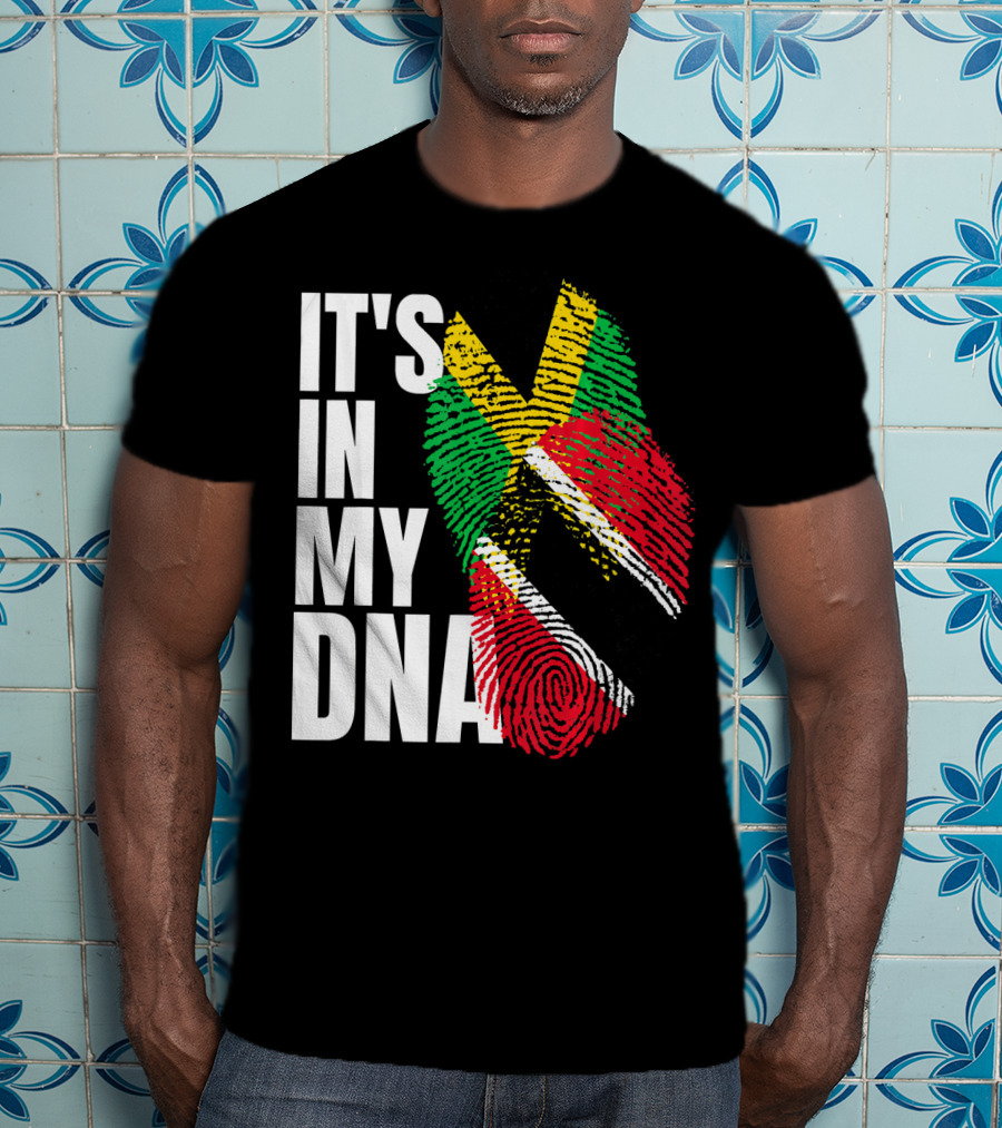IT'S IN MY DNA Trinidadian Jamaican Flag Mix T-Shirt