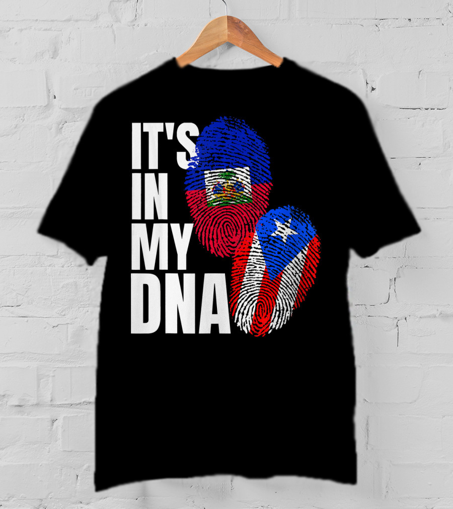 It's In My DNA Haitian Puerto Rican Flag Heritage T-Shirt