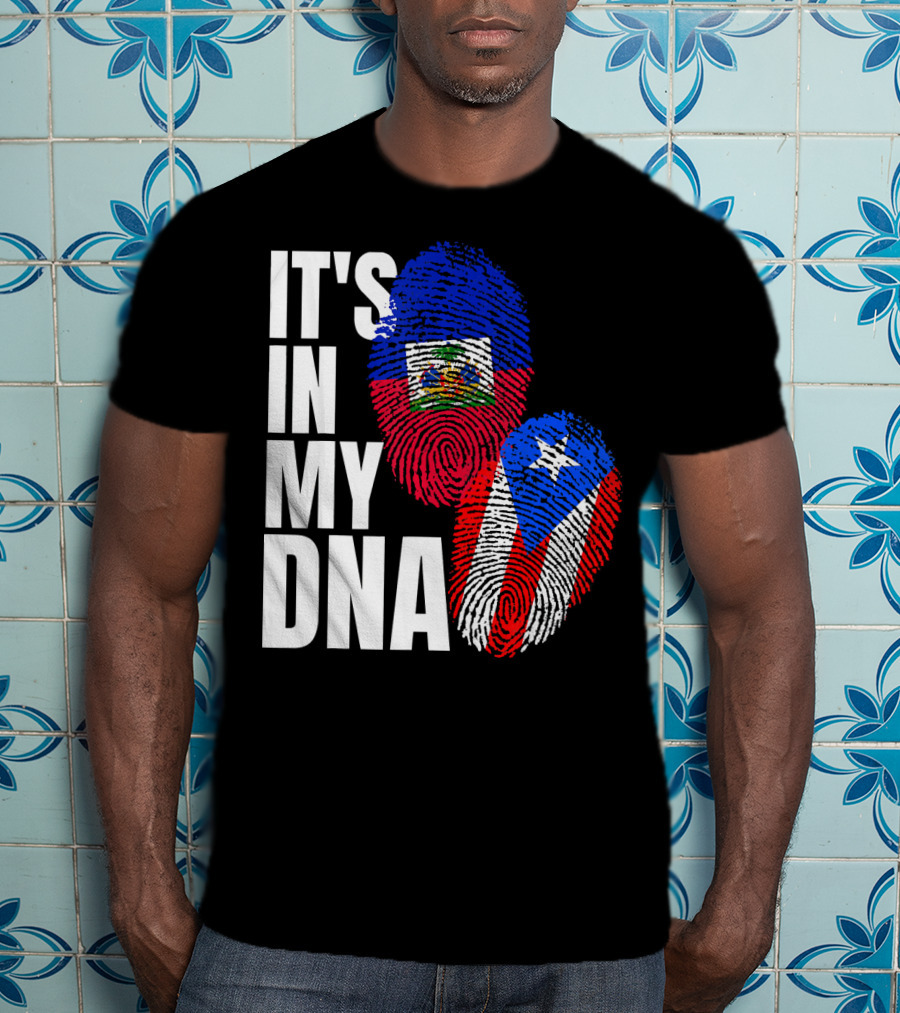 It's In My DNA Haitian Puerto Rican Flag Heritage T-Shirt