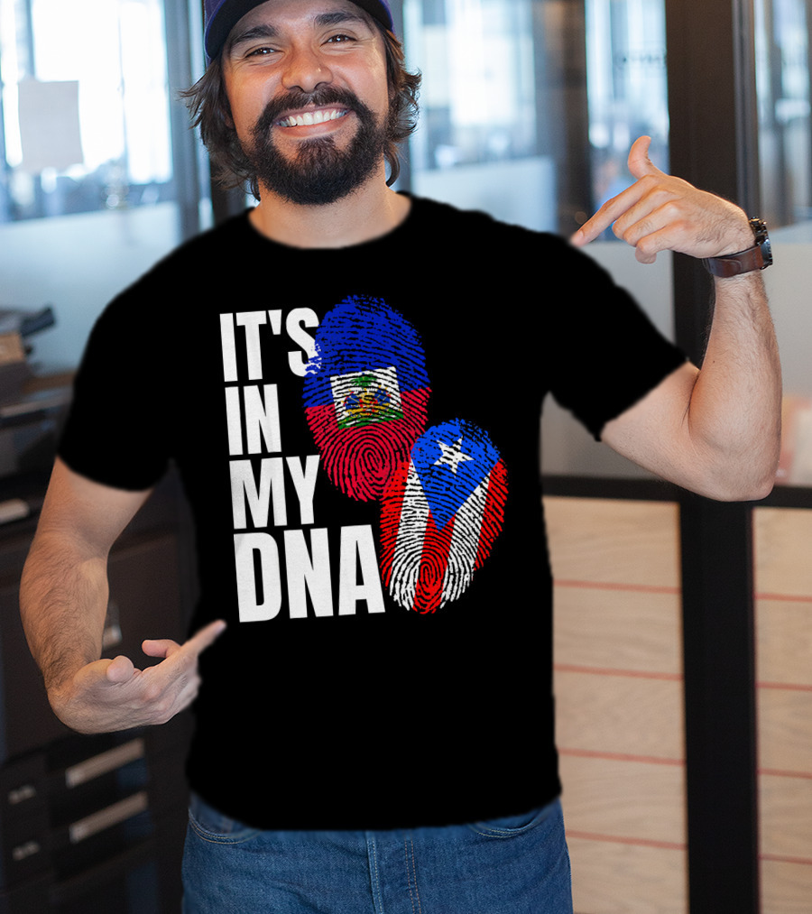 It's In My DNA Haitian Puerto Rican Flag Heritage T-Shirt