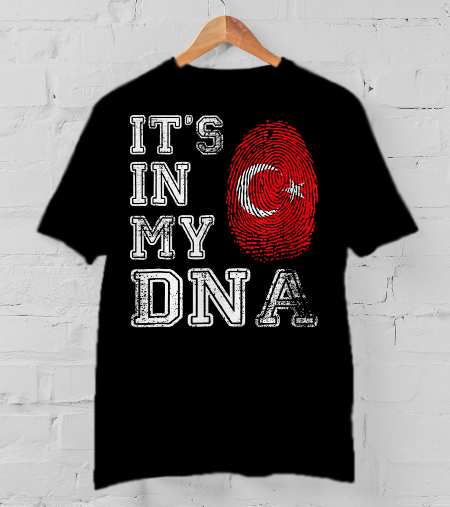 It's In My DNA Turkey Flag Fingerprint T-Shirt