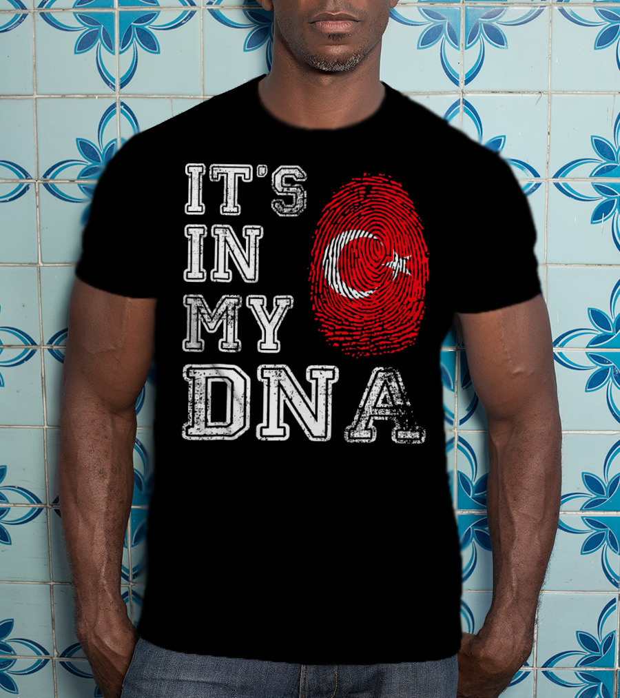 It's In My DNA Turkey Flag Fingerprint T-Shirt