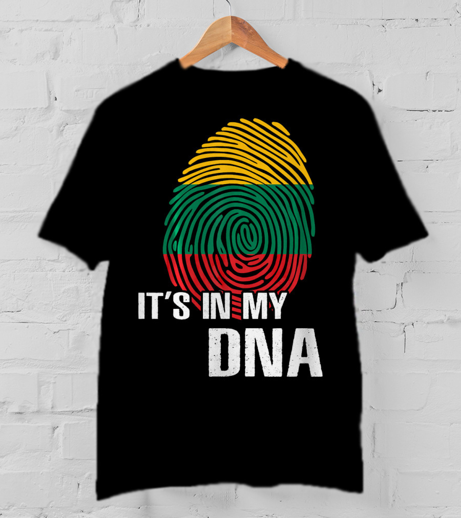 It's In My DNA Lithuania Fingerprint Lithuanian Flag T-Shirt