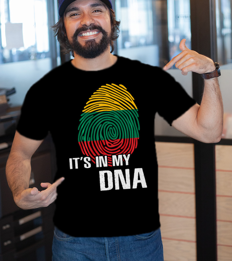 It's In My DNA Lithuania Fingerprint Lithuanian Flag T-Shirt