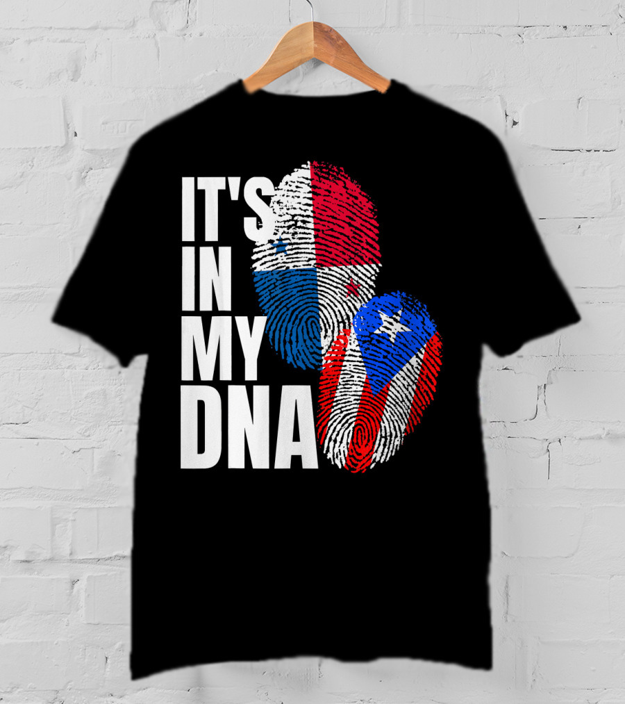 Panamanian Puerto Rican It's In My DNA Fingerprint Flag T-Shirt