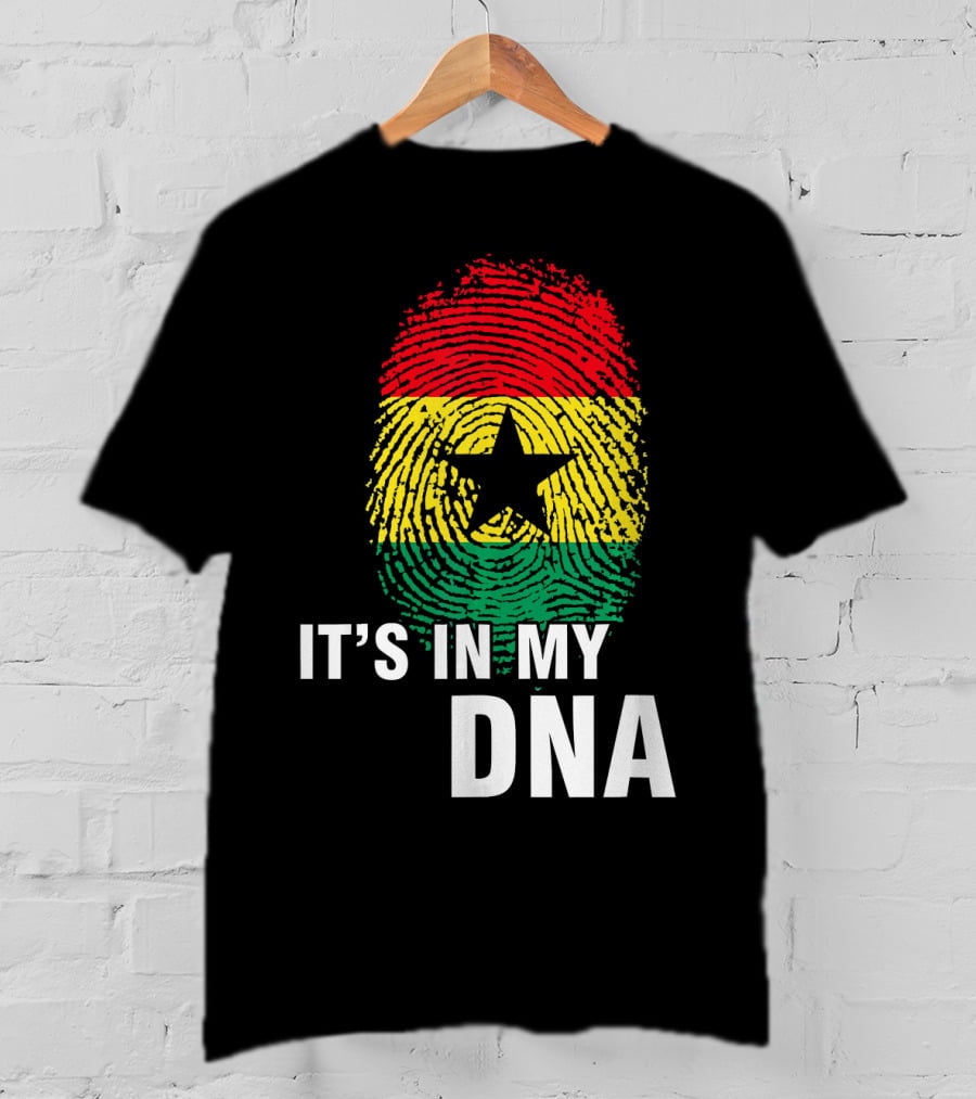 Ghanaian Flag Fingerprint It's In My DNA T-Shirt