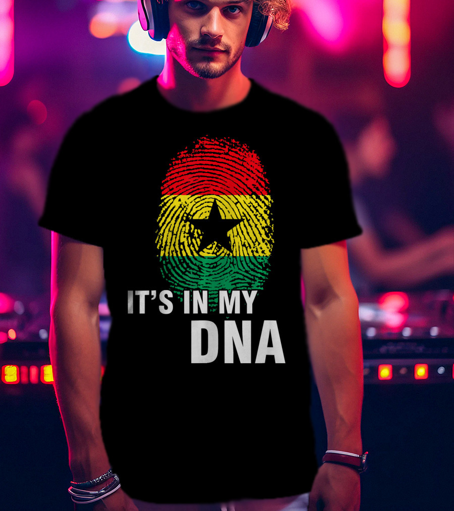 Ghanaian Flag Fingerprint It's In My DNA T-Shirt