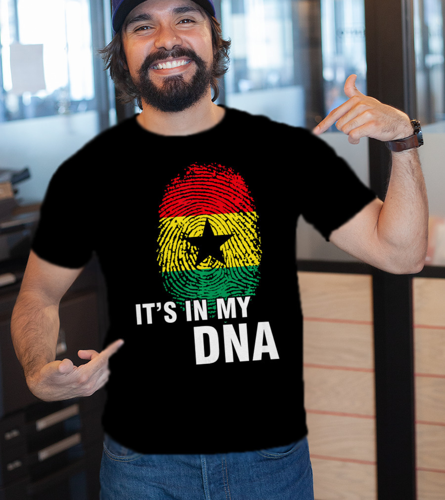 Ghanaian Flag Fingerprint It's In My DNA T-Shirt