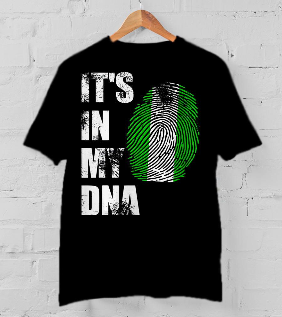 It's IN My Dna Nigerian Flag Fingerprint T-Shirt