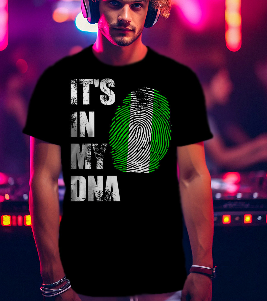 It's IN My Dna Nigerian Flag Fingerprint T-Shirt