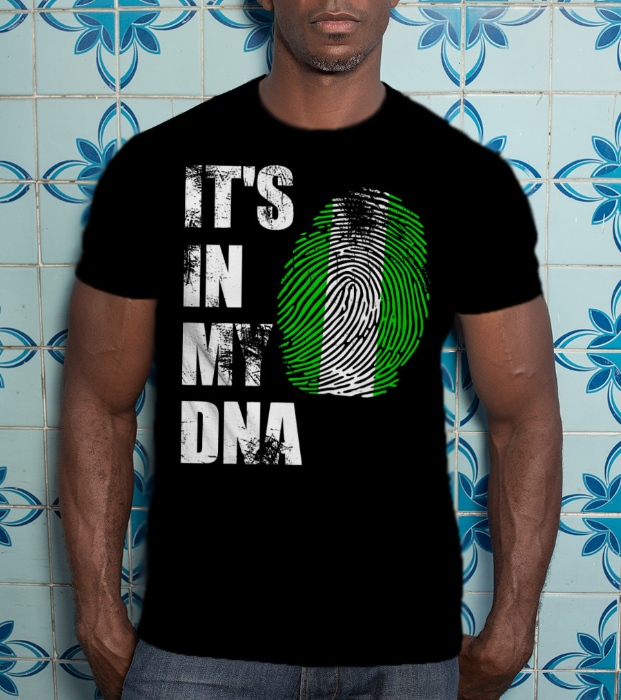 It's IN My Dna Nigerian Flag Fingerprint T-Shirt