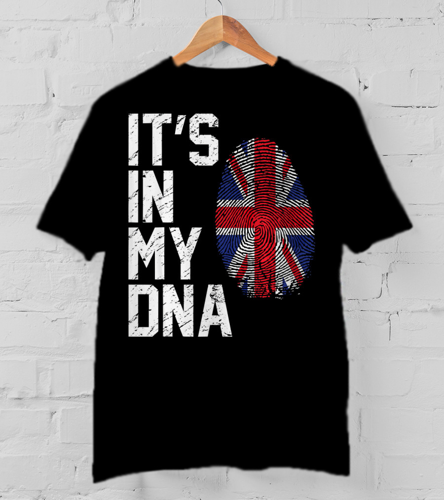 It's In My DNA British Flag Fingerprint T-Shirt
