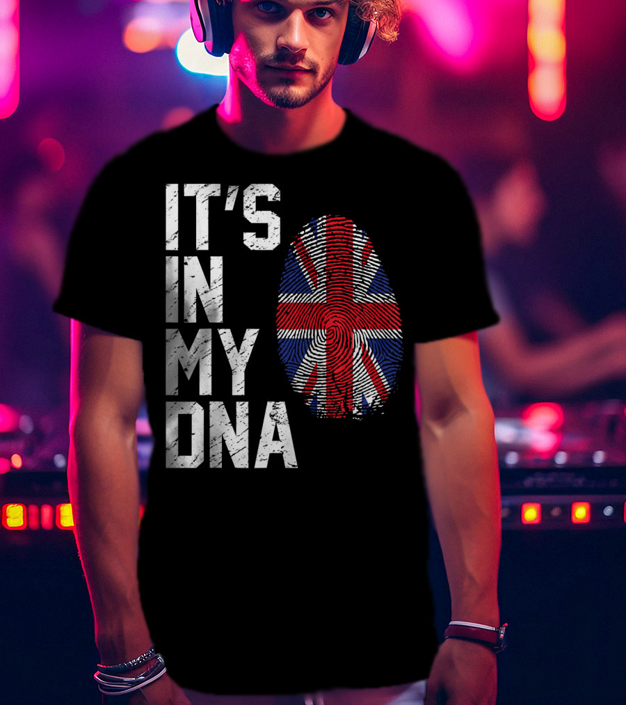 It's In My DNA British Flag Fingerprint T-Shirt