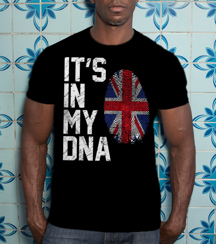 It's In My DNA British Flag Fingerprint T-Shirt