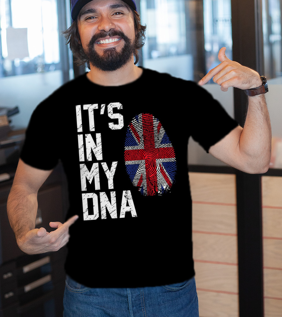 It's In My DNA British Flag Fingerprint T-Shirt