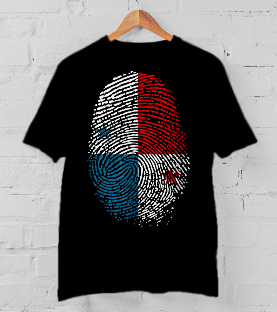 Panama Flag Fingerprint DNA For Birthday T-Shirt