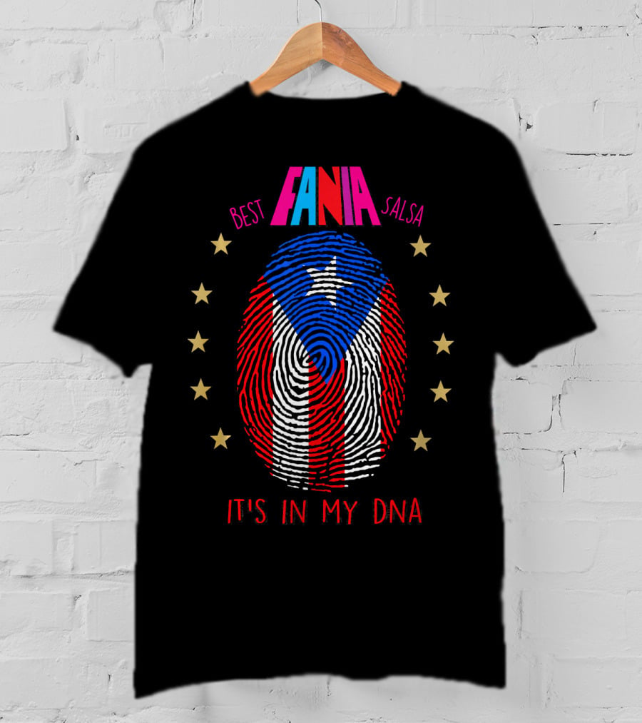 Fania Best Salsa Puerto Rico Fingerprint It's In My DNA T-Shirt