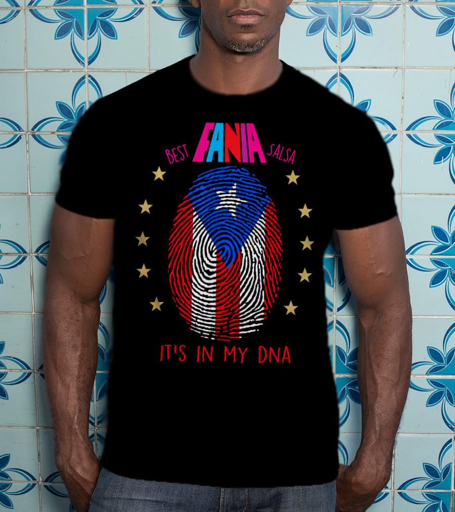 Fania Best Salsa Puerto Rico Fingerprint It's In My DNA T-Shirt