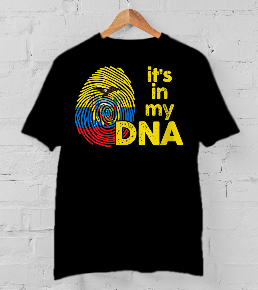Ecuador Flag Fingerprint It's In My DNA T-Shirt