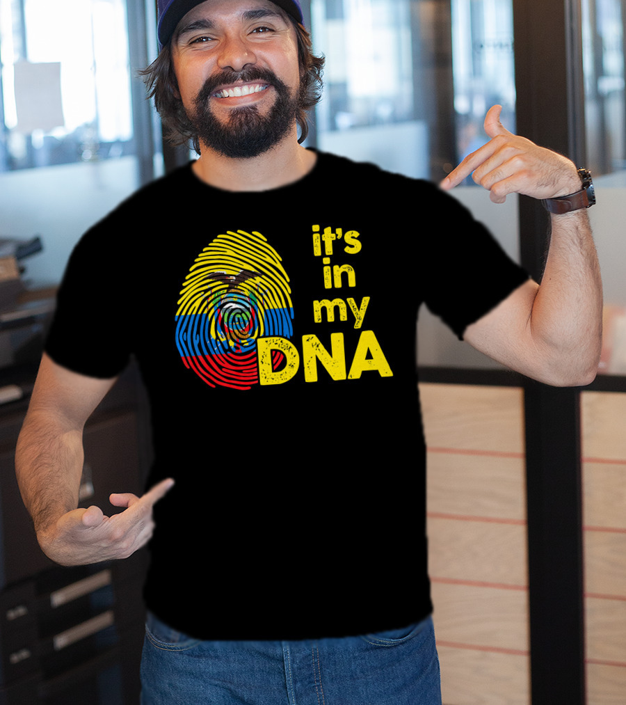 Ecuador Flag Fingerprint It's In My DNA T-Shirt