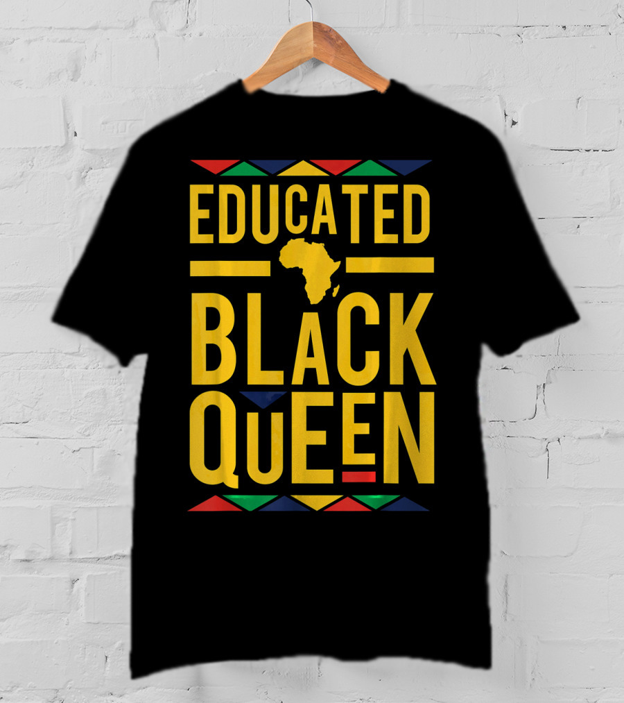 Educated Black Queen Africa Dashiki Colors T-Shirt