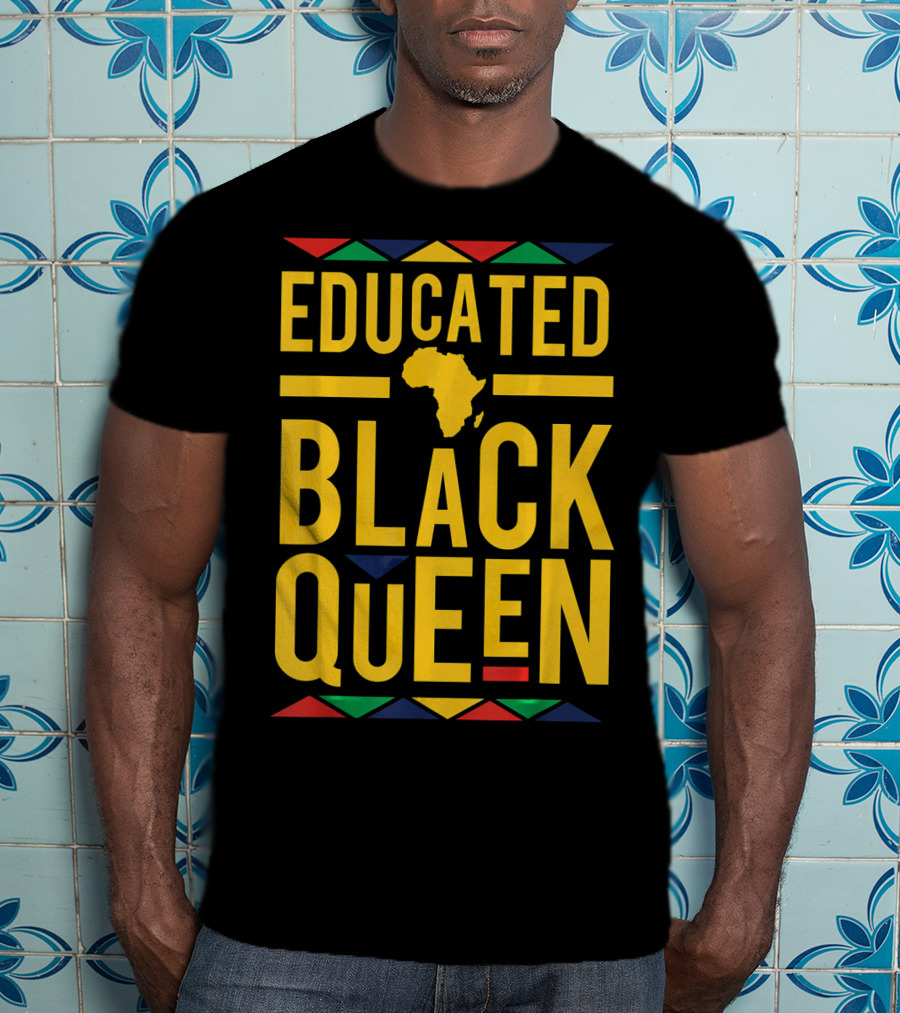Educated Black Queen Africa Dashiki Colors T-Shirt