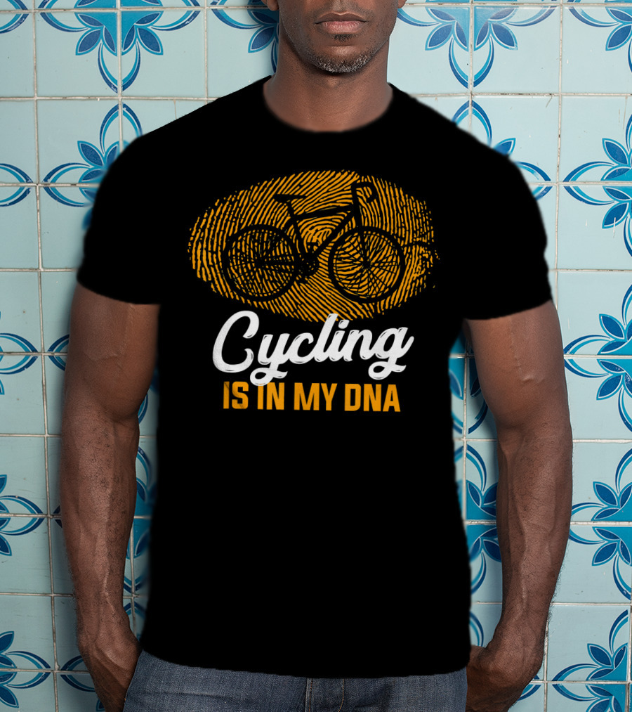 Cycling Is In My DNA Fingerprint Bicycle T-Shirt
