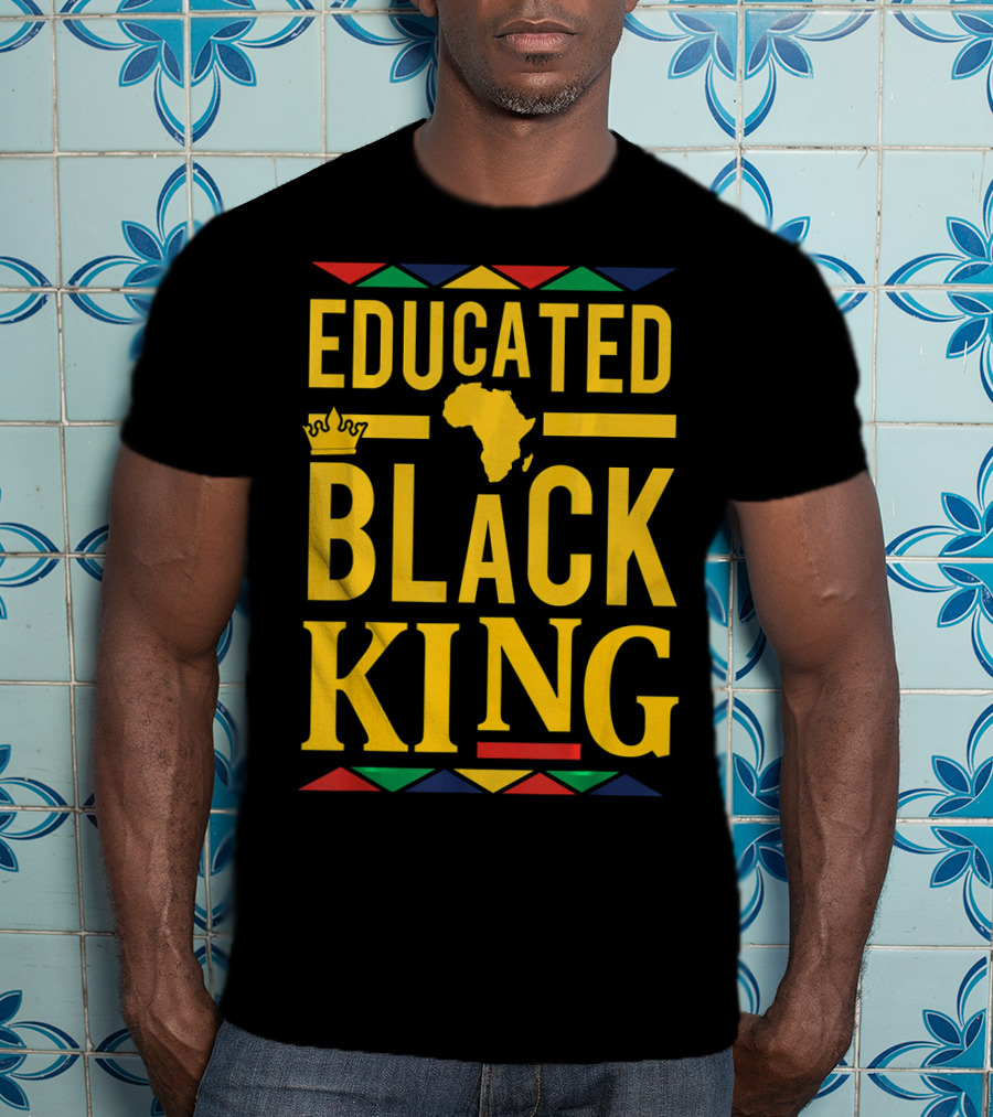 Educated Black King Africa Crown Dashiki T-Shirt