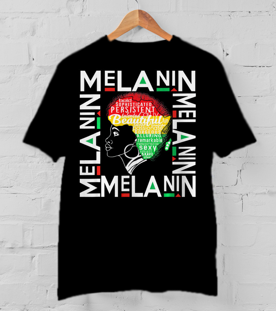 Beautiful Black Queen Melanin Bold Persistent Talented Fun Brave Alluring T-Shirt