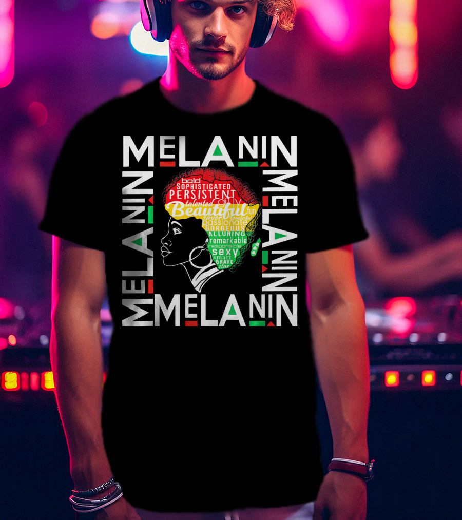 Beautiful Black Queen Melanin Bold Persistent Talented Fun Brave Alluring T-Shirt