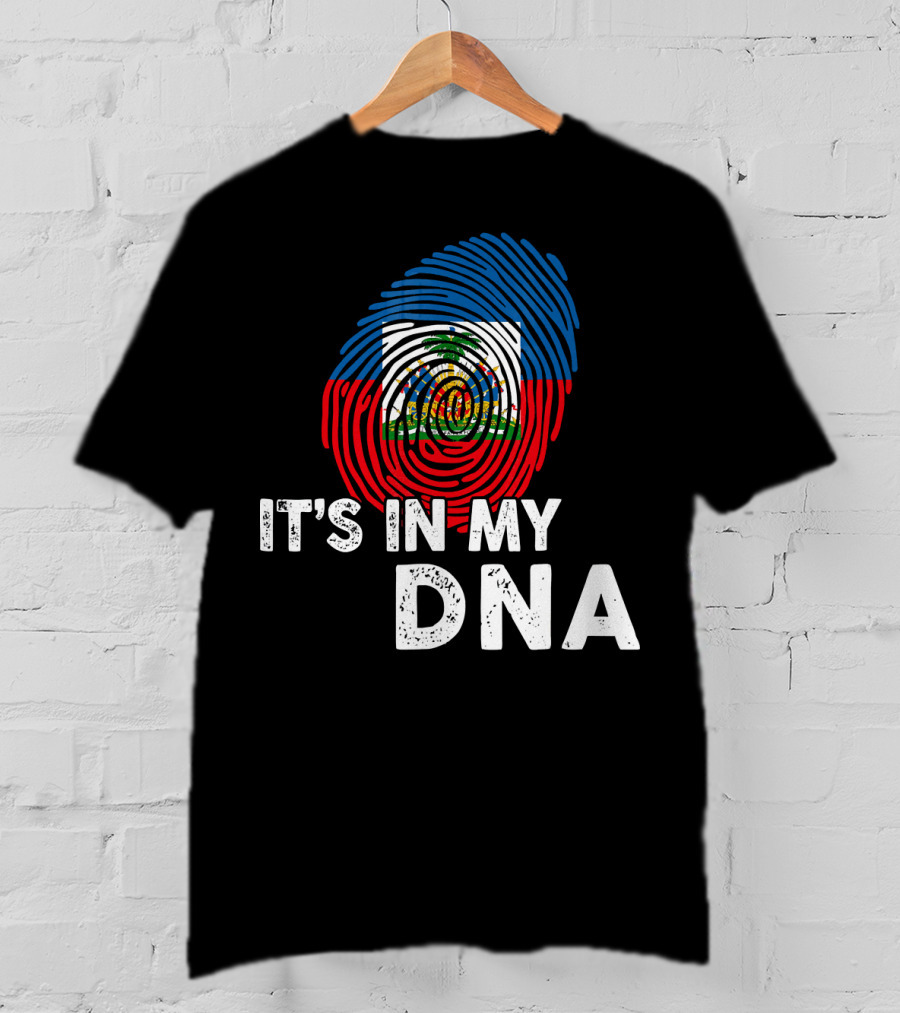 Haiti Flag Fingerprint It's In My DNA Haitian Pride T-Shirt