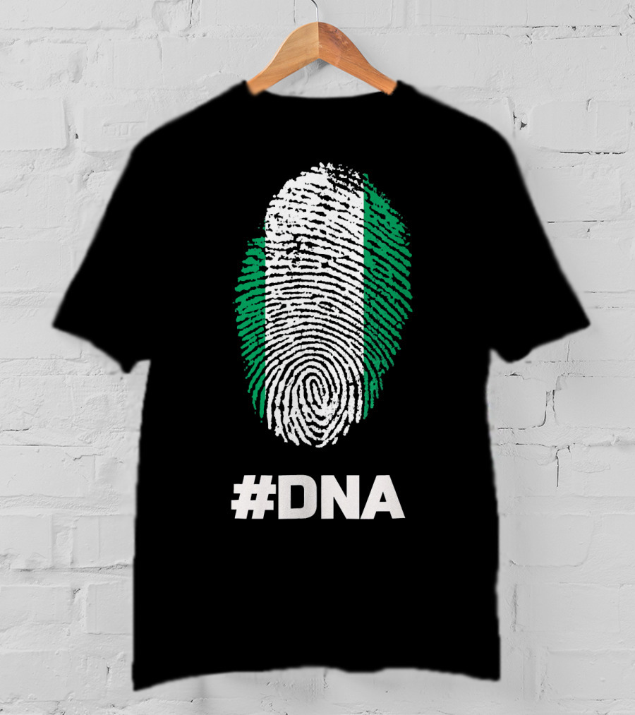 DNA Nigeria Black History Holiday Fingerprint T-Shirt