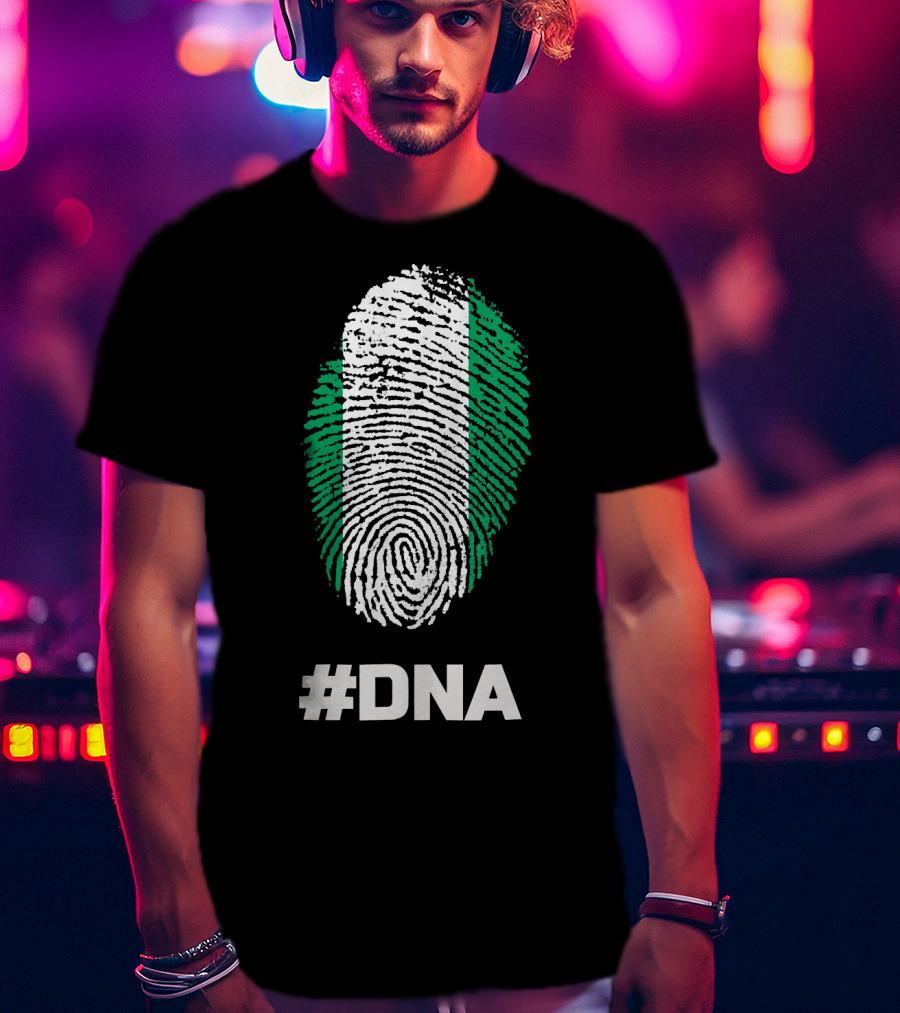 DNA Nigeria Black History Holiday Fingerprint T-Shirt