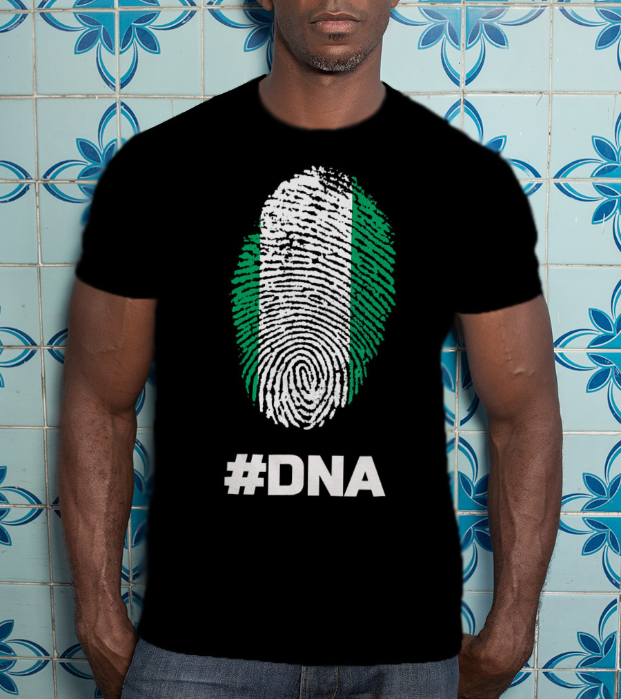 DNA Nigeria Black History Holiday Fingerprint T-Shirt