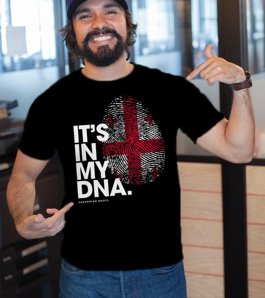 IT'S IN MY DNA Georgia Flag Georgian Roots T-Shirt