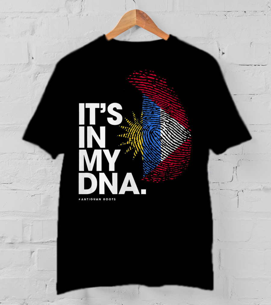 IT'S IN MY DNA Antigua And Barbuda Flag Antiguan Roots T-Shirt
