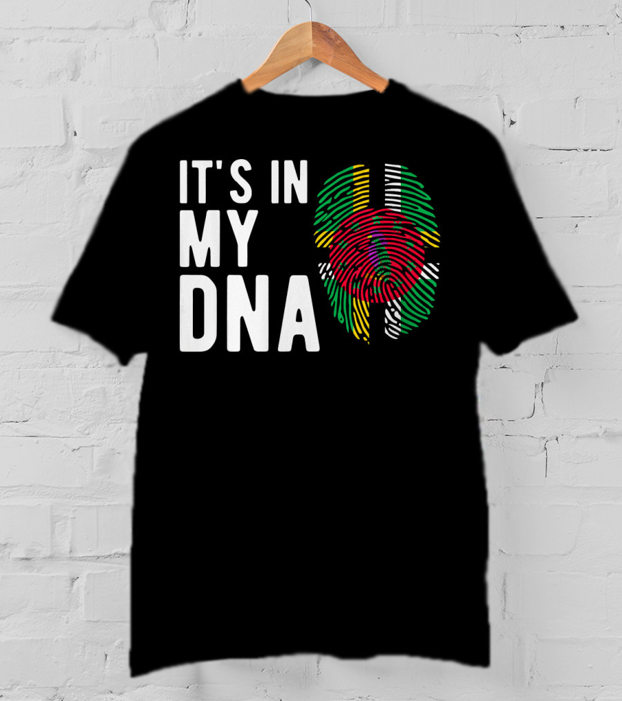 It's In My DNA Dominica Flag Dominican Fingerprint T-Shirt