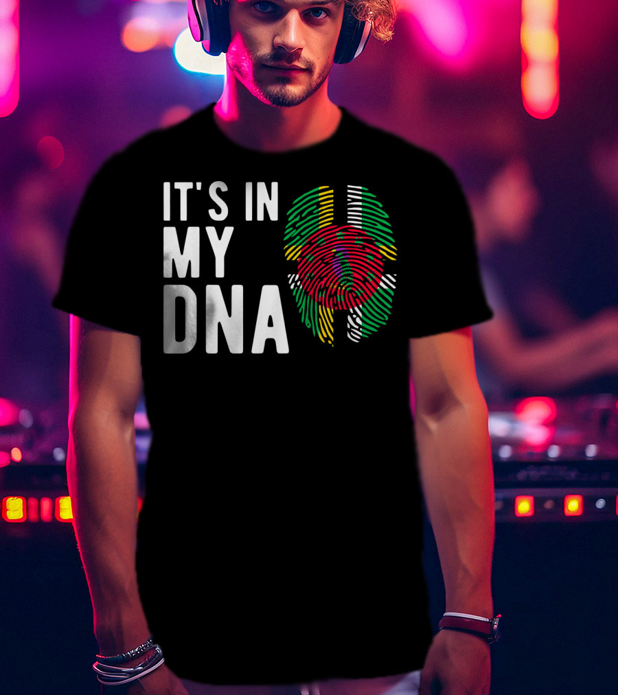 It's In My DNA Dominica Flag Dominican Fingerprint T-Shirt