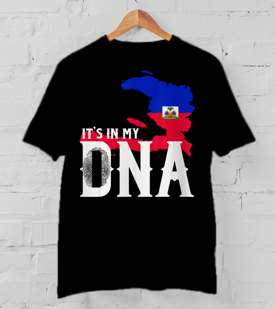 It's In My DNA Fingerprint Prideful Haiti Flag Map T-Shirt