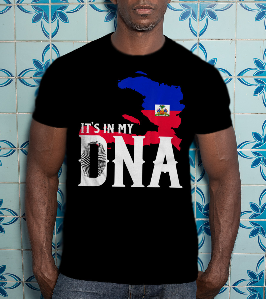 It's In My DNA Fingerprint Prideful Haiti Flag Map T-Shirt