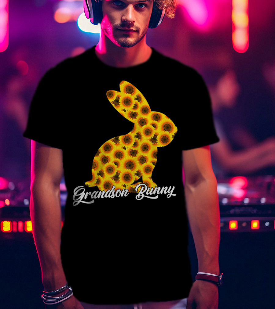 Grandson Bunny Sunflower Floral T-Shirt