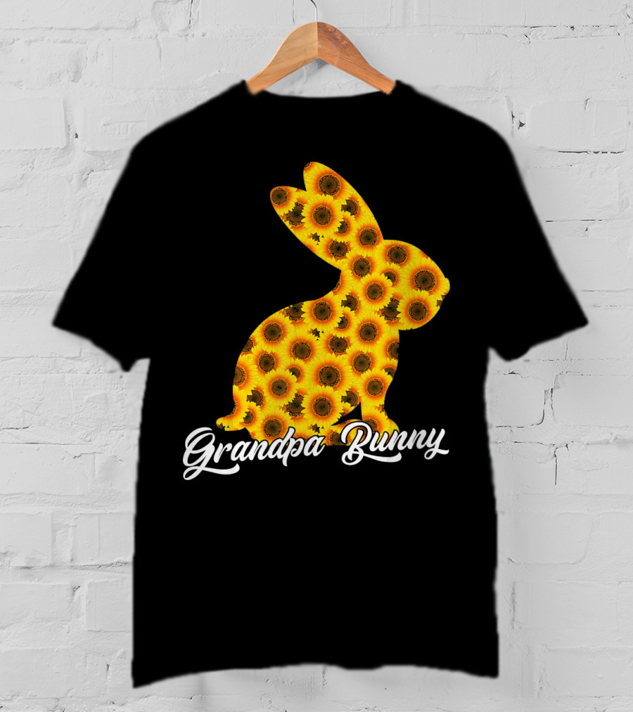 Grandpa Bunny Sunflower Floral T-Shirt