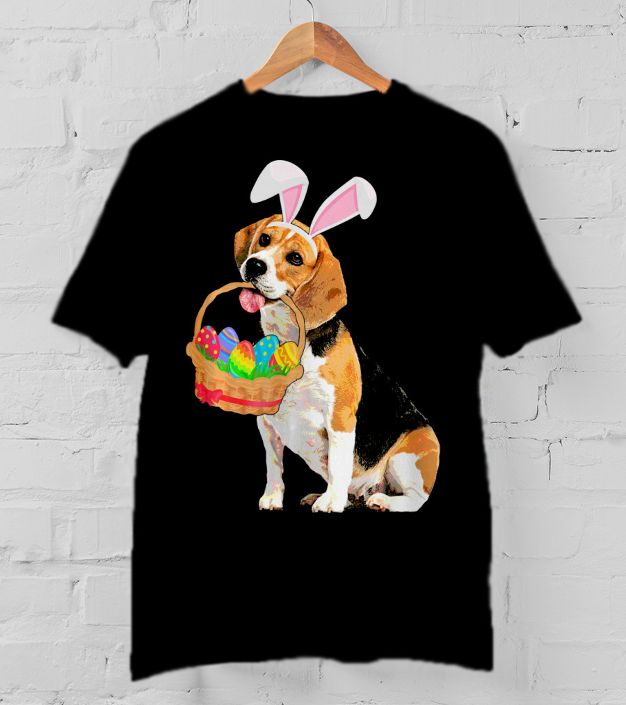 Beagle Bunny Easter Egg Basket Fun T-Shirt