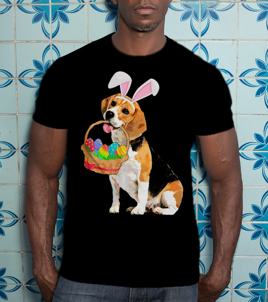 Beagle Bunny Easter Egg Basket Fun T-Shirt