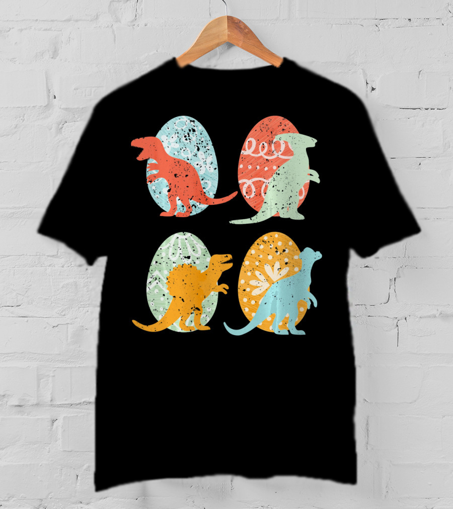 Colorful Easter Dinosaur Eggs With T-Rex Stegosaurus And More T-Shirt