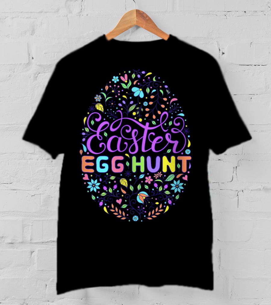 Easter Egg Hunt Colorful Floral T-Shirt